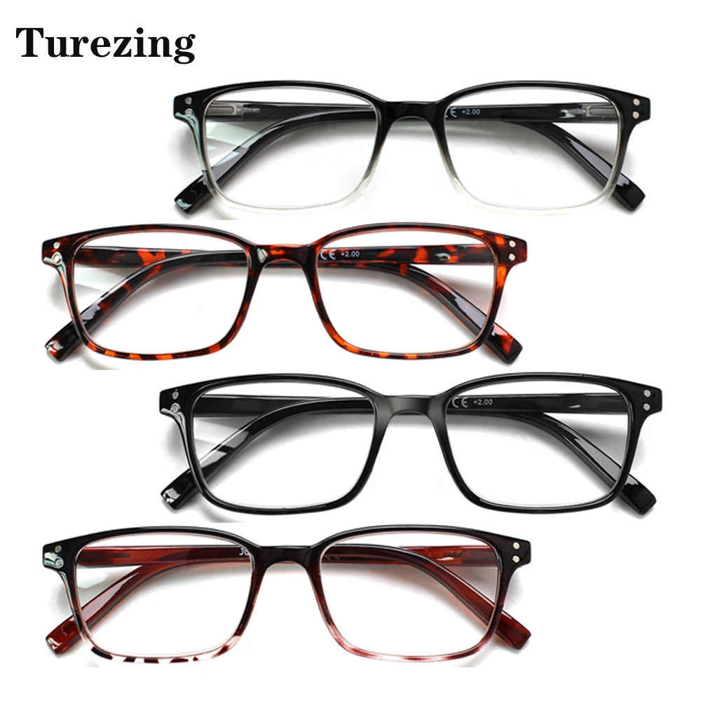 Turezing  4 Pack  Blue Light Blocking Reading Glasses Metal Hinge Men Women Comfort Computer Eyeglasses+0--+400