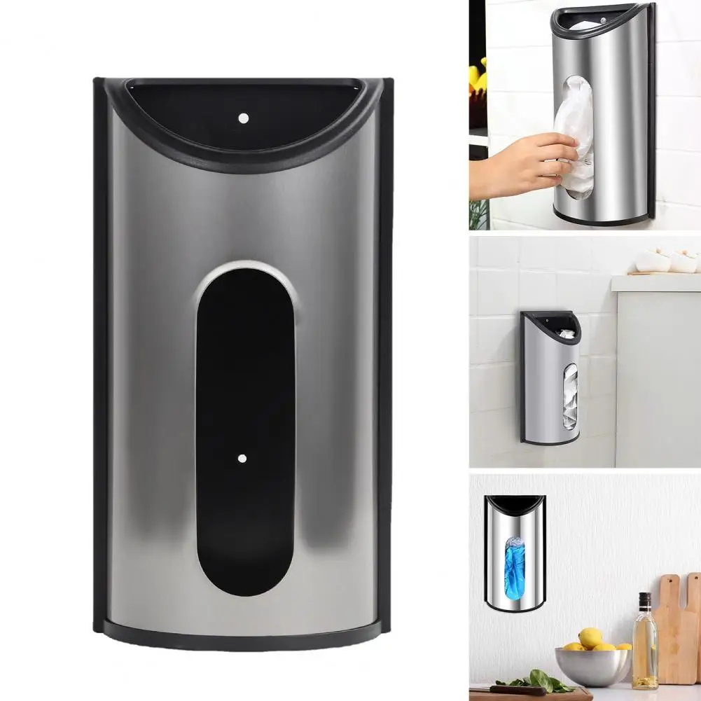 

Plastic Bag Organizer Capacity Wall-mounted Garbage Bag Storage Box Neat Anti-slip Dispenser for Easy Extraction of Grocery