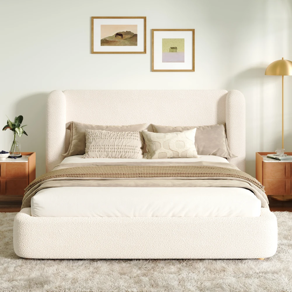 160 x 200 cm gepolstertes Bett, Doppelbett, hydraulisches Funktionsbett und großer Stauraum, gepolsterter Kopf, keine Matratze – Detail 6
