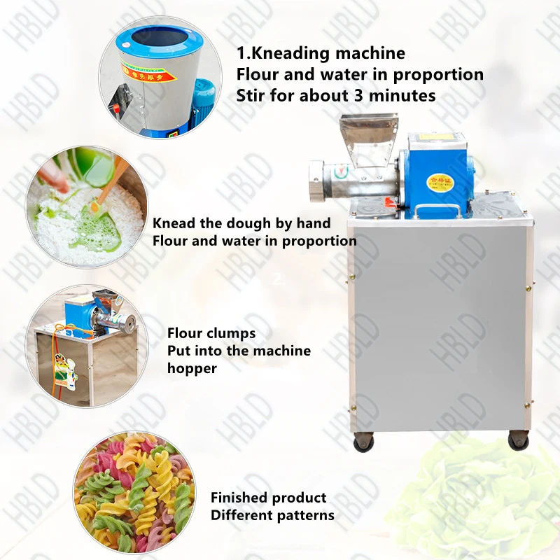 Description Picture 5 of itemFully Automatic Electric Noodle Scallop And Conch Noodle Making Machine, Stainless Steel Italian Noodle Machine, Blue Commercial