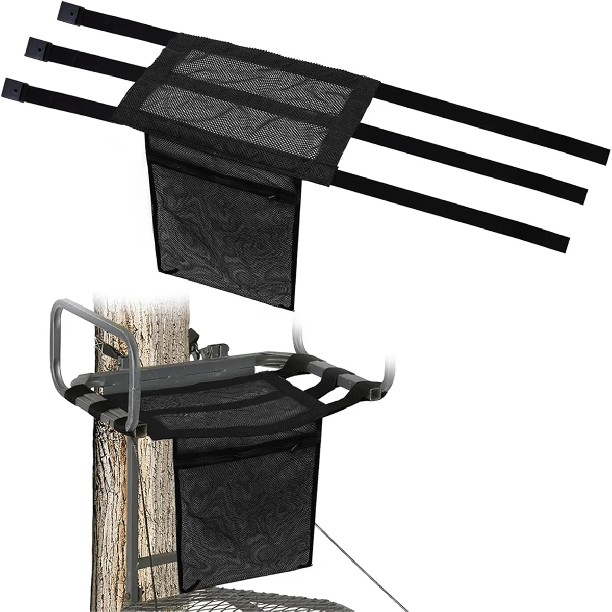 BAAU Universal Tree Stand Seat Replacement with Pocket, Replacement Treestand Seat with Adjustable Strap Hunting