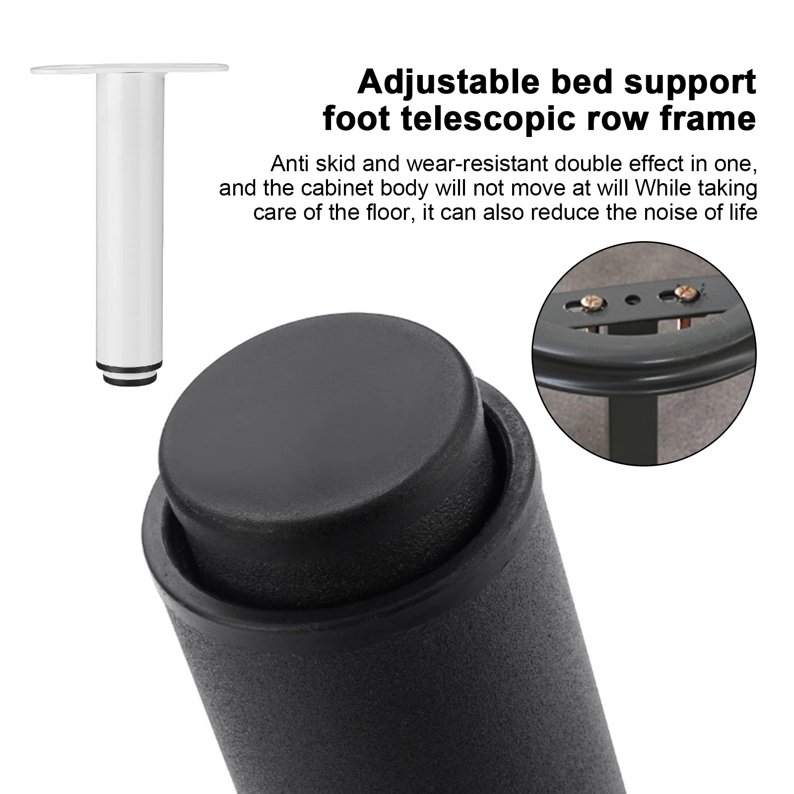 2Pcs 20-35cm Adjustable Bed Legs For Retractable Heavy Duty Bed Center Frame Slat Support Legs Metal Furniture Support Feet Home