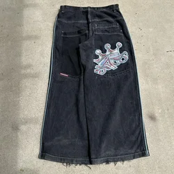 Y2K JNCO Jeans Streetwear Mens Womens Hip Hop Retro Graphic Baggy Jeans Denim Pants New Harajuku Gothic High Waist Wide Trouser