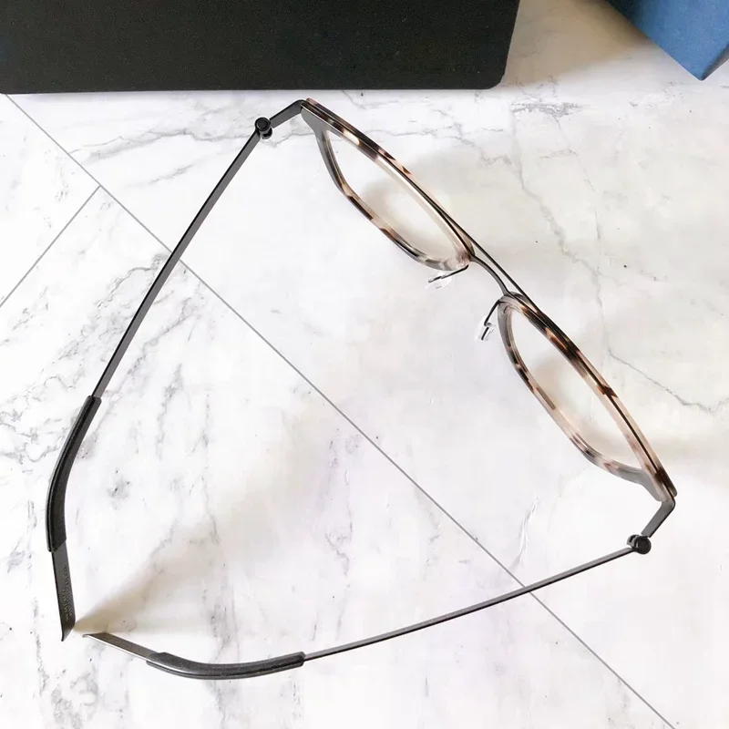 Dänemark Pilot Brille Rahmen Männer Frauen Titan acetat 4507 ultraleichte schrauben lose Brille Doppels trahl Brillen Rezept – Detail 7