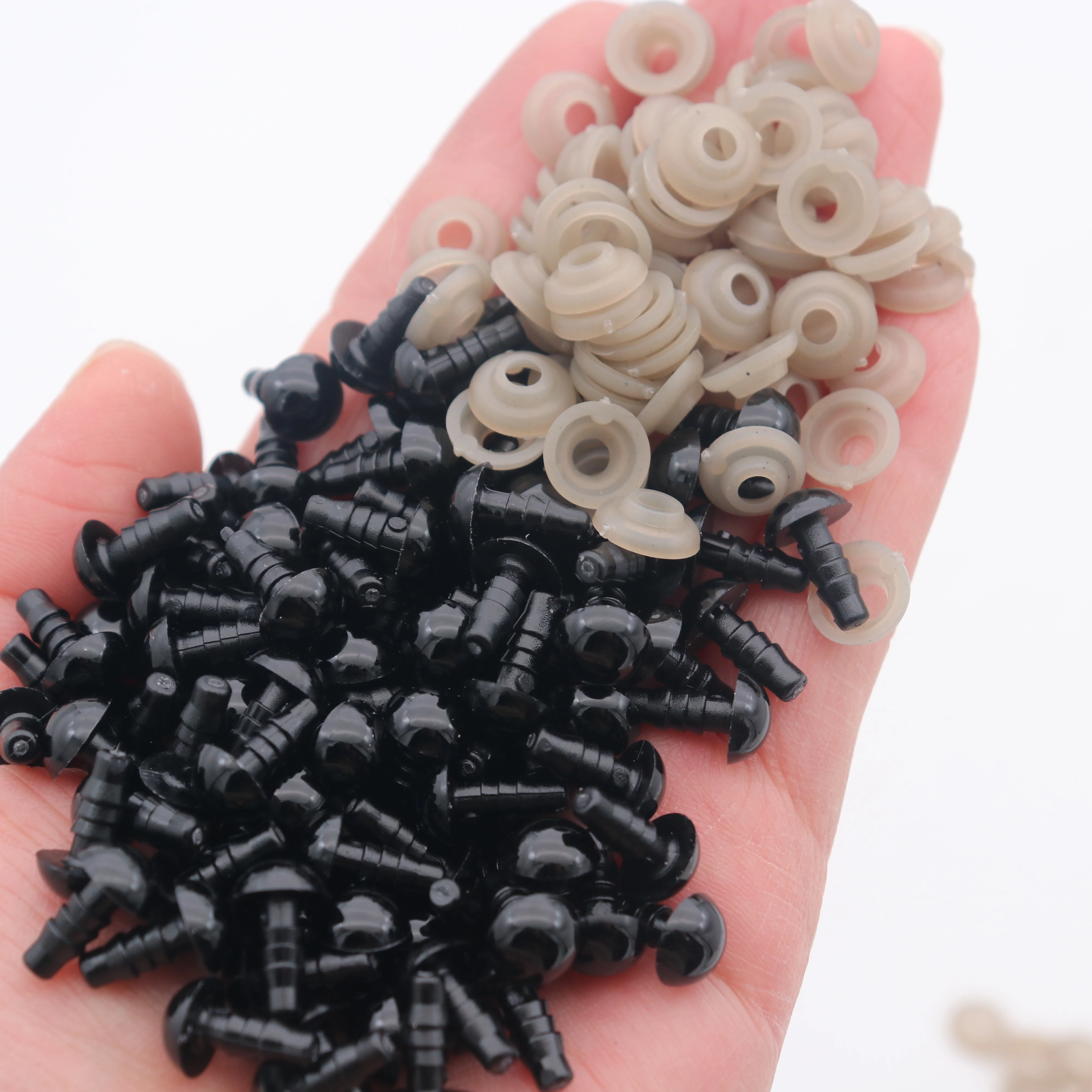 50/100 stücke 5-18mm Schwarz Kunststoff Sicherheit Augen Augapfel Puppe Zubehör Für Spielzeug Amigurumi Diy Kit Handwerk augen Tier Puppe Dekor – Detail 6