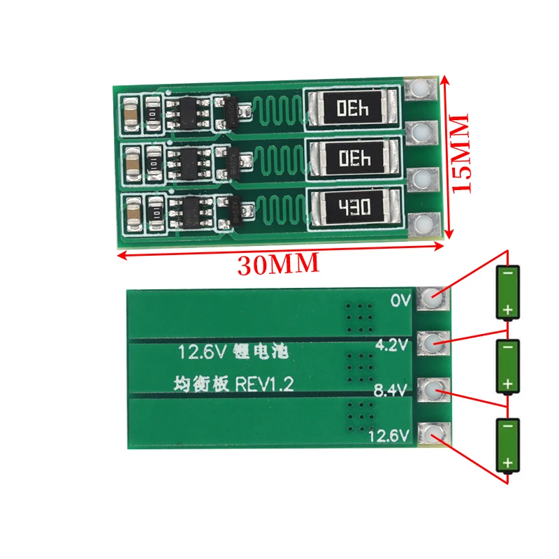 18650 폴리머 리튬 배터리 밸런서 BMS 밸런스 보드, 2S 3S 4S, 8.4V, 12.6V, 16.8V, 100mA 균형 전류