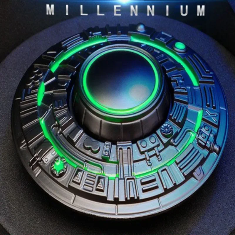 Metal Stress Relief EDC Boy Cool Luminous UFO Fingertip gyroscope Ultra-long Finger Desk Rotating Toy Adults Fidget Spinner