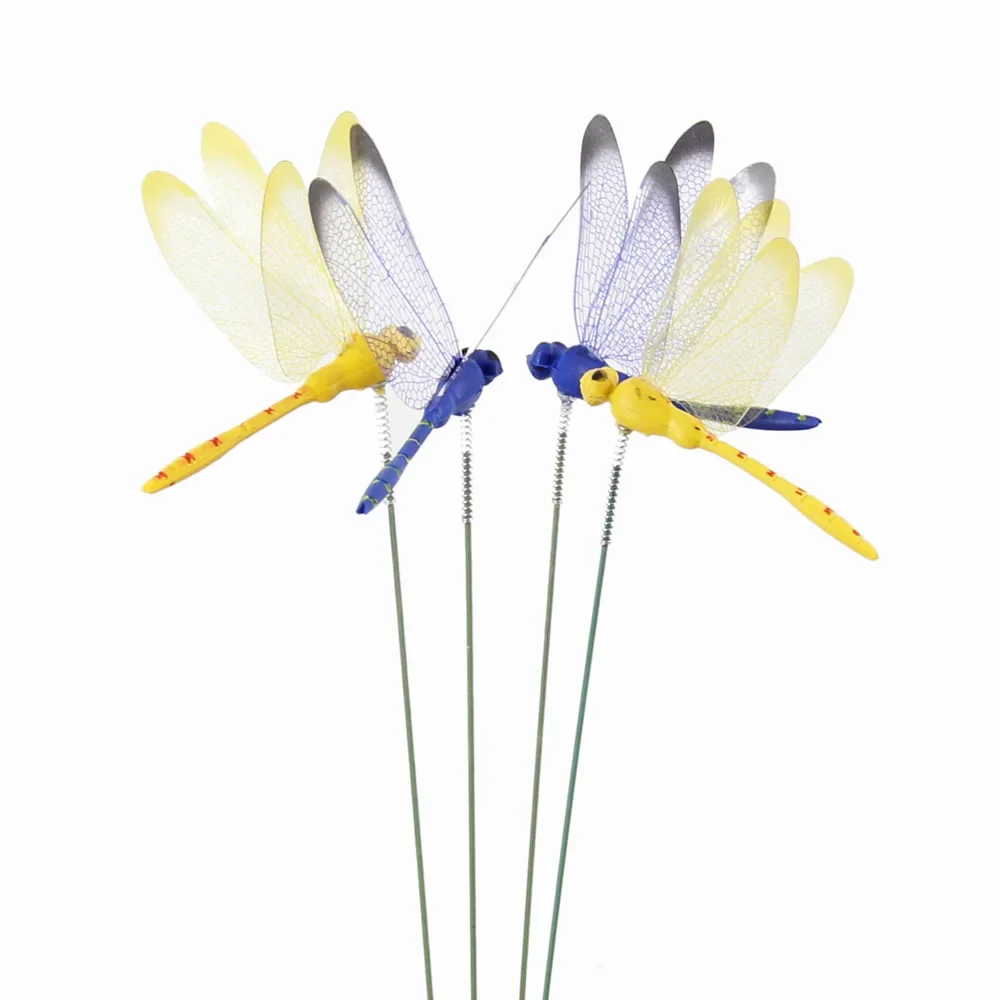 Dragonflies Insert Rod Potted Gardening Decoration Simulation Dragonfly Home Decoration Background Gardening 10Pcs Garden Art Decor Dragonfly Decoration