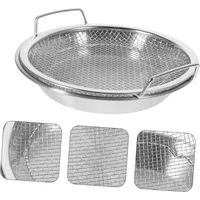 Égouttoir à friture en acier inoxydable robuste avec plateau, panier en maille métallique pliable pour égoutter l'huile, compatible lave-vaisselle 3