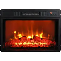 23" Electric Fireplace, 3DInfrared Black Fireplace Electric Insert Heater, with IR Remote Control, Glass View, Adjustable 1