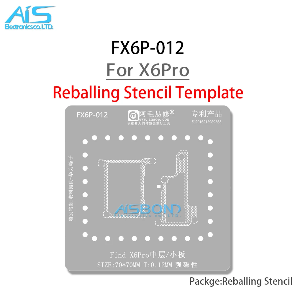 Fx6P-012 Modello Di Stencil Reballing A Strato Medio Per Oppo Find X6 Pro X6Pro Solder Tin Planting Net