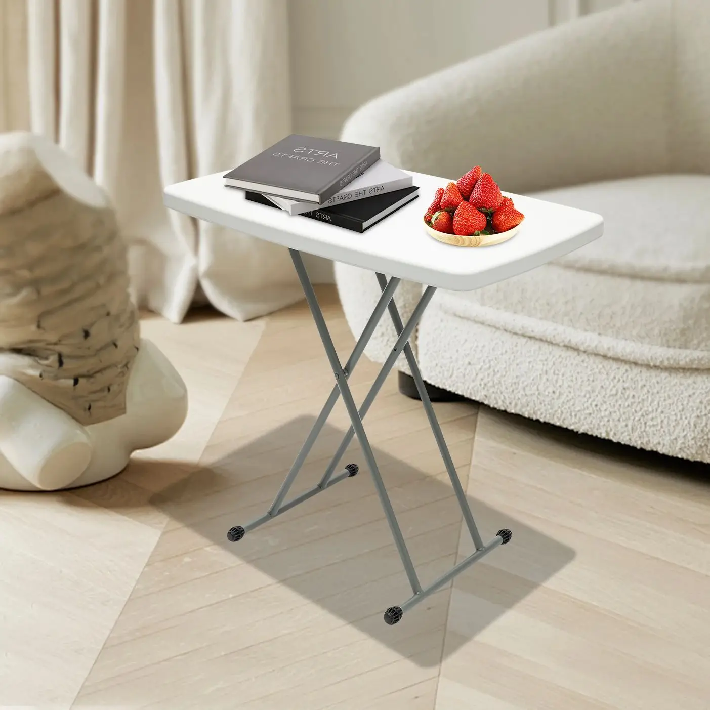 Adjustable Folding Table ,Portable Camping Table, 50kg Load, 3-Level Adjustable Height for Indoor Outdoor Picnicking Camping