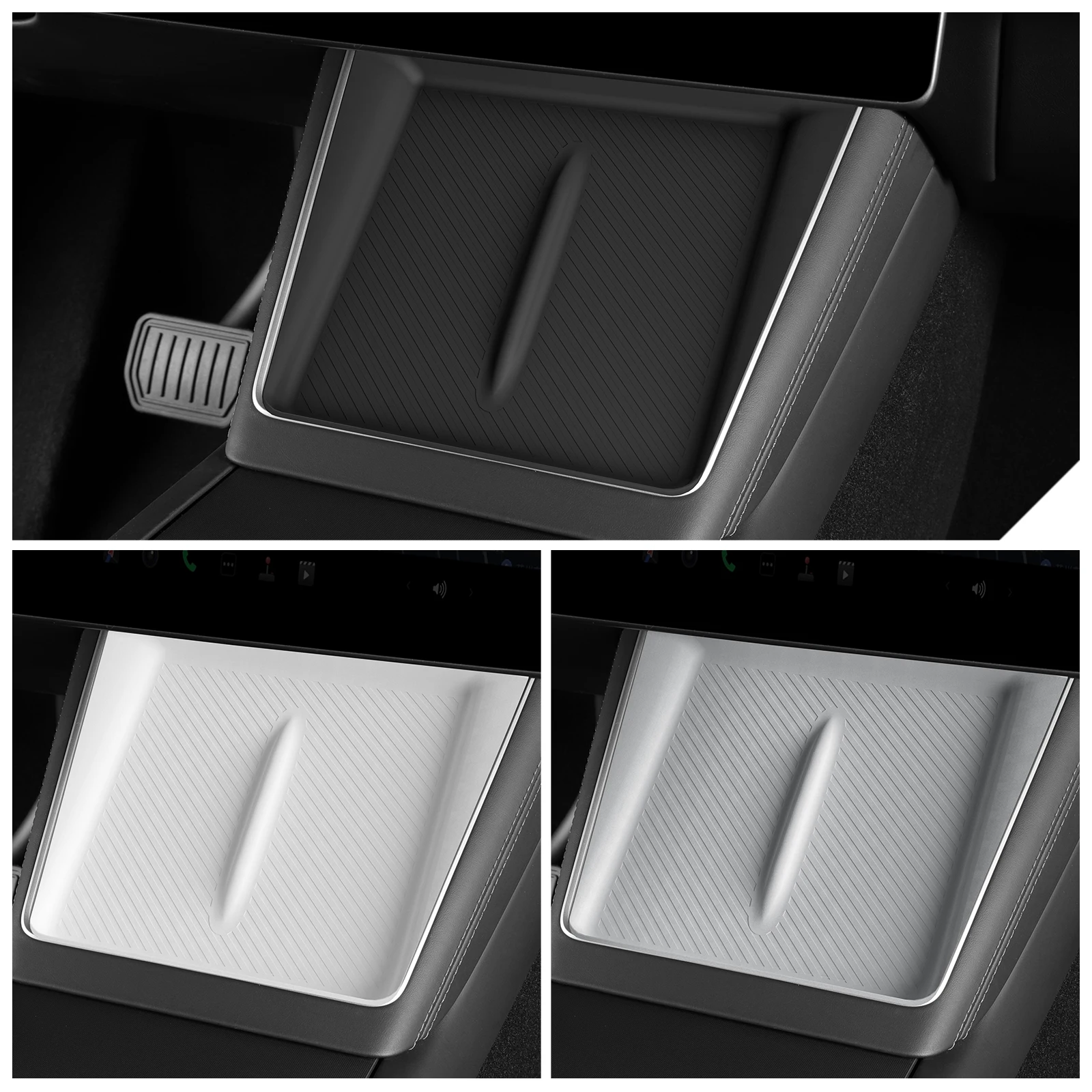 For Tesla Model Y Launch 2025 Juniper Car Anti Dirt Pad Mobile Wireless Charging Anti-Slip Mats Silicone Accessiories