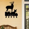 1pc Iron Crafts, Deer Family Key Rack Hanger - 6 inch Wide Metal Wall Art Wall-mounted，Hooks，Key holder，key hanger，Towel Rack 1