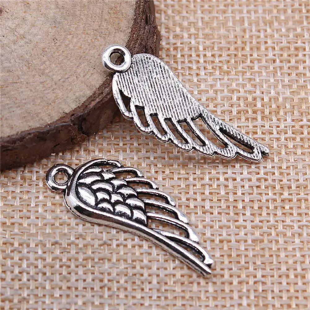 

Men Accessories Angel Wing Charms Jewelry For Woman 34x14mm 10pcs