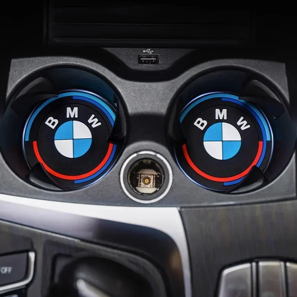 Car Cup Mat 2PCS FOR BMW X1 X2 X3 X4 X5 X6 1 2 3 4 5 6 Sereis F30 F34 E90 G20 F20 F21 F22 F07 F10 F11 E60 G30 F48 F15 G06 E83 car cup mat