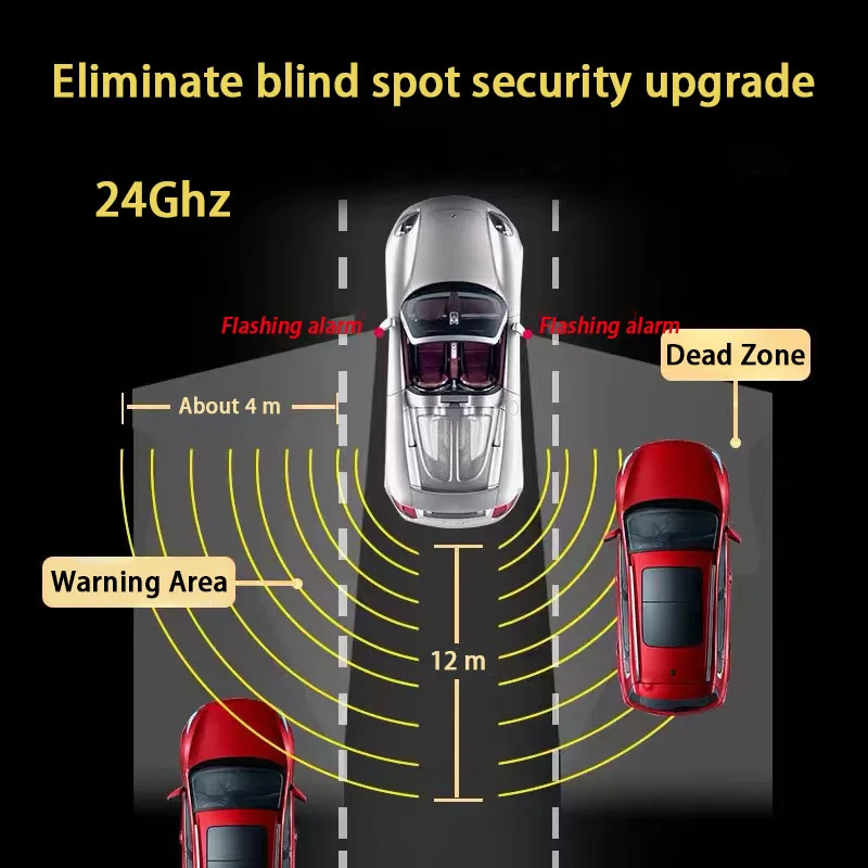 

Universal Car BSD 24Ghz Blind Spot System Wave Radar Sensor Change Lane Safer Detection BSM Monitoring Assistance Drive Parking