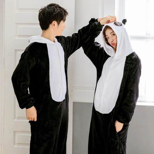 Pijamas de unicornio de animales para adultos, ropa de dormir de invierno,  Kigurumi, Panda, conejo, Lobo, Onesies, disfraces de Anime, Mono -  AliExpress