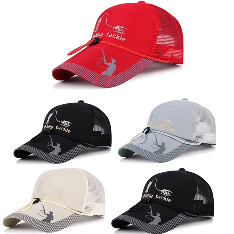 Mesh Fishing Cap Drawstring Adjustable Sports Sun Visor Hat Unisex fishing Sport Baseball Multifunction