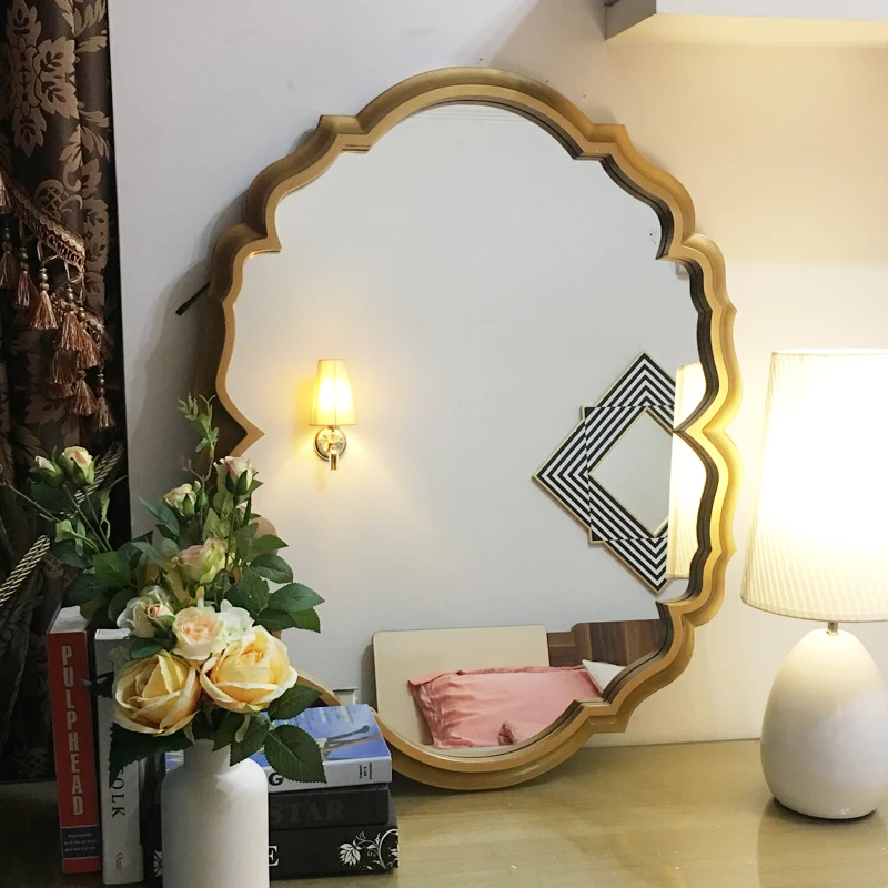 Large Round Gold Scalloped Wall Mirror 90cm x 90cm