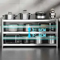 ชั้นวางของหลายชั้น เฟอร์นิเจอร์ ตู้ครัว ชั้นเก็บของ สแตนเลส ชั้นวางอุปกรณ์ครัว โต๊ะทำงานครัว เตาในครัวเรือน 4