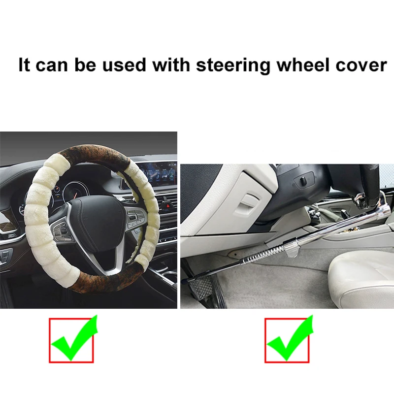 Car Steering Wheel Anti Theft Lock Brake Lock Retractable Double Hook Car Clutch Pedal Lock Security Automobiles Car Accessories
