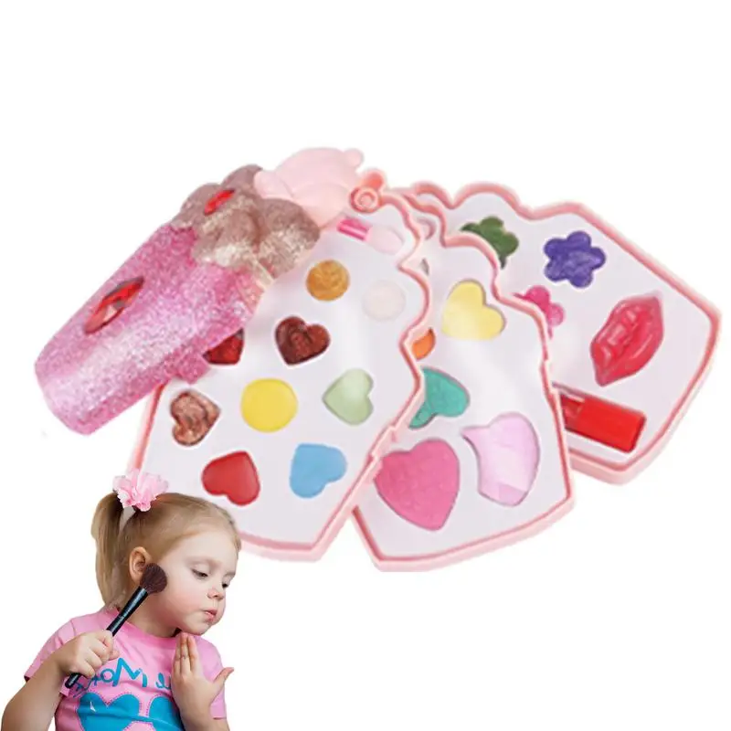 

Children's Makeup Box Little Girls Washable Cosmetics Toys Promote Interaction KidsDress-up Toys For Children's Playground Home