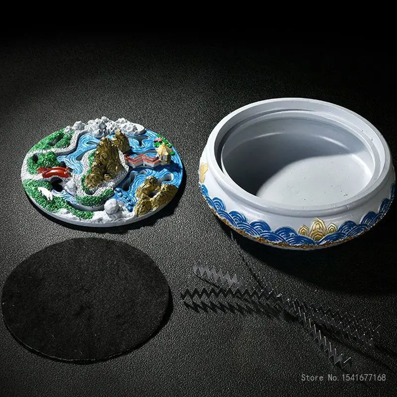 Creative Micro Landscape Incense Burner Resin, Household Indoor Tea Room Decorations, Mosquito Incense, Aromatherapy Burner, 1Pc
