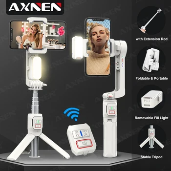 Estabilizador AXNEN A10 con varilla de extensión de luz , Selfie remoto para teléfono móvil para iPhone Samsung * COMPRA INTERNACIONAL* 1