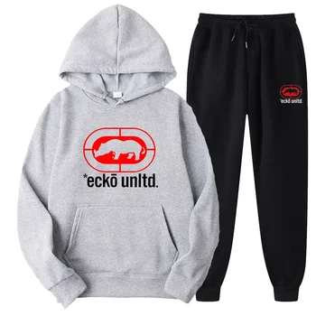 Hip Hop 2 Pieces Sets Sudadera Hombre Streetwear Hooded Set Fashion Men's Women's Tracksuit Casual Sweatshirt Sweatpants