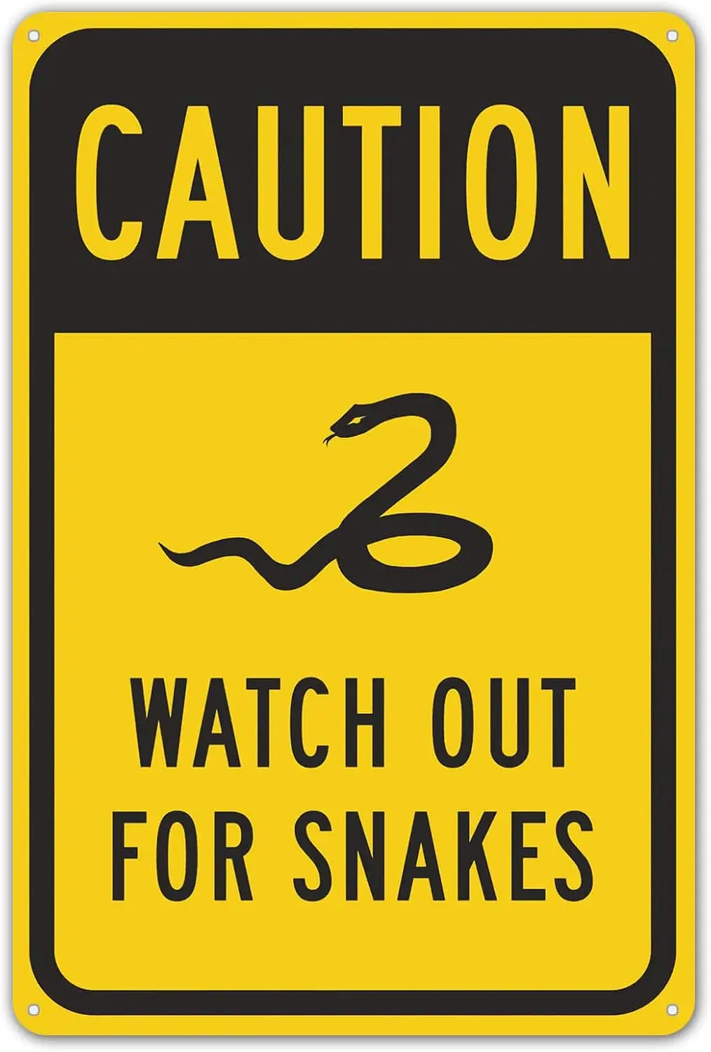 Señal de seguridad, señal de peligro, reloj para serpientes, arte de pared, advertencia, precaución, señales de estaño, decoración de patio de carretera de Metal