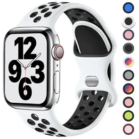 Bracelet pour Apple Watch, 44mm, 49mm, 45mm, 40mm, 41mm, 38mm, 42mm, bracelet de sport respirant, iwatch série 8 SE 7 6 5 9 Ultra 1