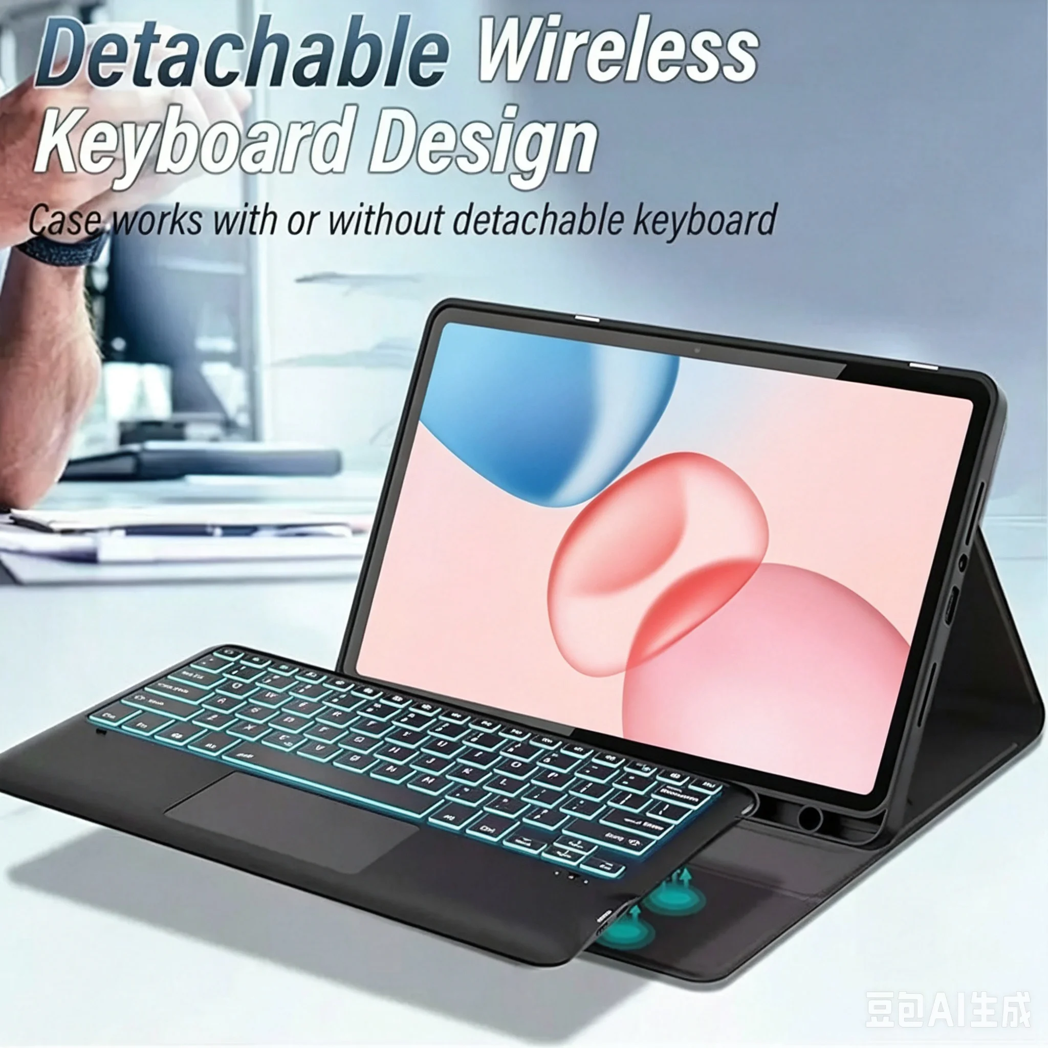 Enhanced Tablet Protective Stand Case with Detachable Keyboard and Smart Folio Design