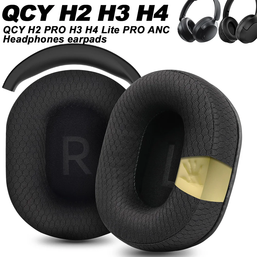 Ohrpolster für QCY H2 PRO H3 H4 Lite PRO ANC Ersatz-Ohrpolster aus Netzstoff, Memory-Schaum-Abdeckungen, weicher Protein-Schaumstoff