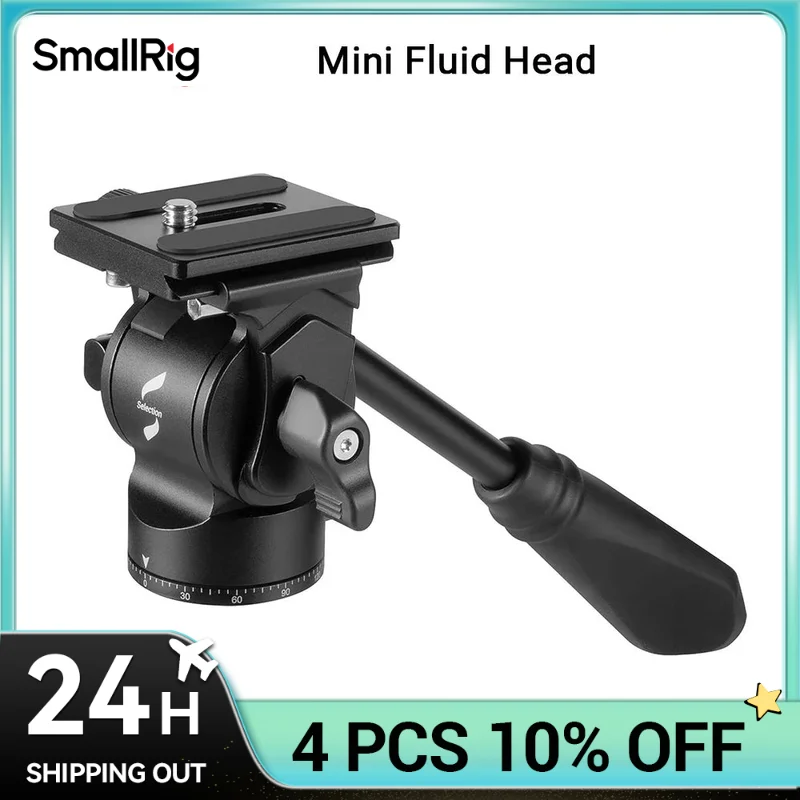 

SmallRig Tripod Fluid Head Pan Tilt Head with Quick Release Plate for Arca Swiss for Compact Video Cameras and DSLR Cameras 3259