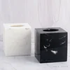 Nordic Square Marble Texture Resin Tissue Box Creative Home Living Room Bathroom Accessories Supplies Dining Table Paper Box 1Pc 1