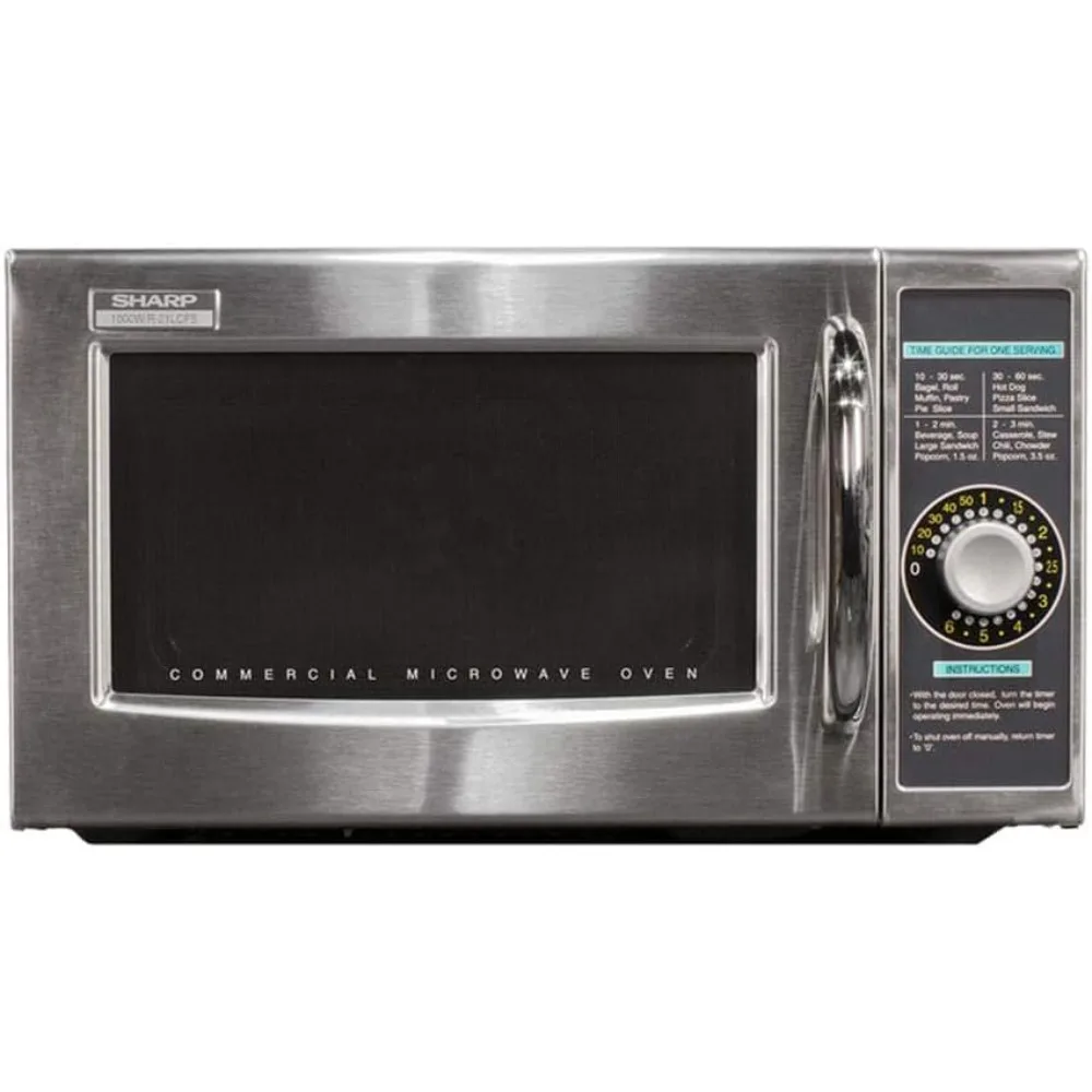 Sharp R-21LCFS Medium-Duty Commercial Microwave Oven with Dial Timer, Stainless Steel, 1000-Watts, 120-Volts, One Size 2