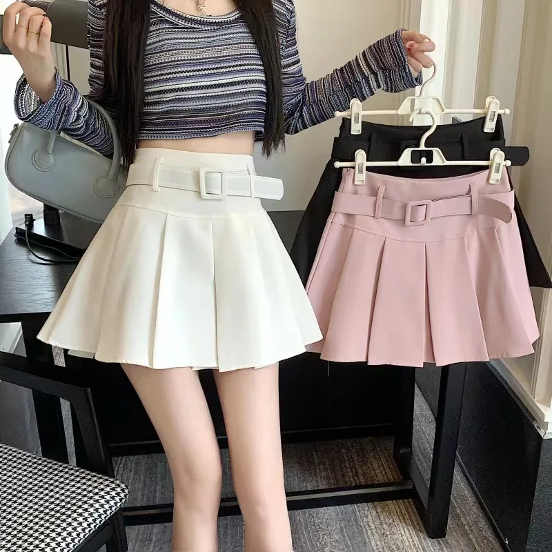 

Korean version of spicy girl high waisted short skirt for women's summer new pleated short skirt