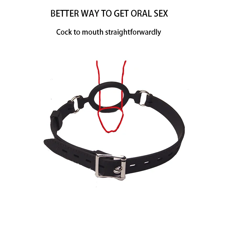 Full Silicone O Ring Gag Strap Open Mouth Bite Gag Fetish Oral Fixation Sex Party Toys Erotic Sex Toy Sex Toys Sex Bondage Toys BDSM Toys Sex Slave Bondage Muzzle SM Couple Flirt Tools