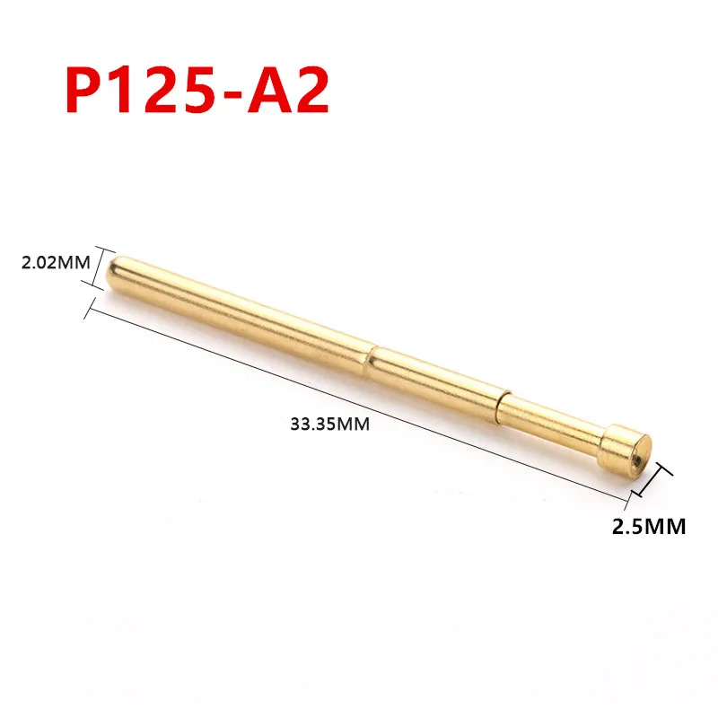 100 pz/borsa P125-A2 perno di prova a molla 2.02mm testa a tazza sonda ICT Tooling Fixture Needle