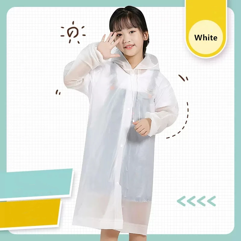 Raincoat Poncho EVA Children Raincoat Thickened Waterproof Rain Coat Kids Clear Transparent Tour Waterproof Rainwear Student travel Rain Poncho