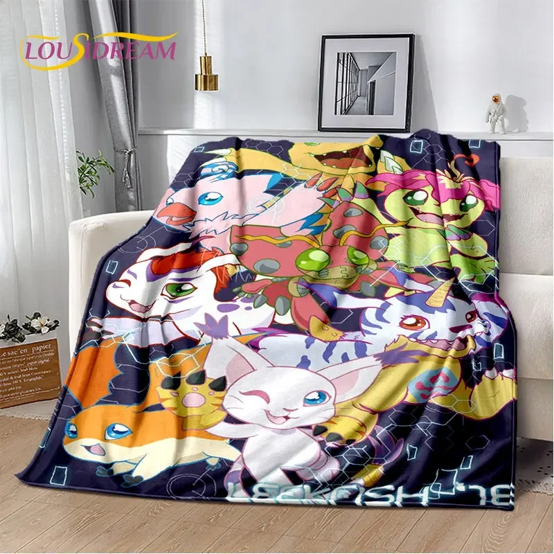 

Cartoon Digimon Adventure Monster Soft Plush Blanket,Flannel Blanket Throw Blanket for Living Room Bedroom Bed Sofa Picnic Cover