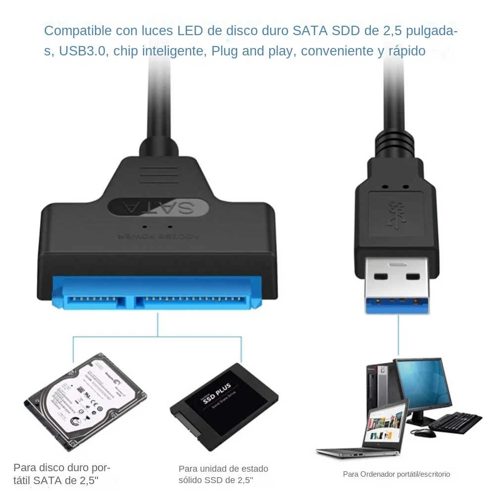 SATA ̺ Sata 3-USB 3.0 , ִ 6 Gbps , 2.5 ġ  SSD HDD ϵ ̺ Ŀ, 22  Sata III ̺