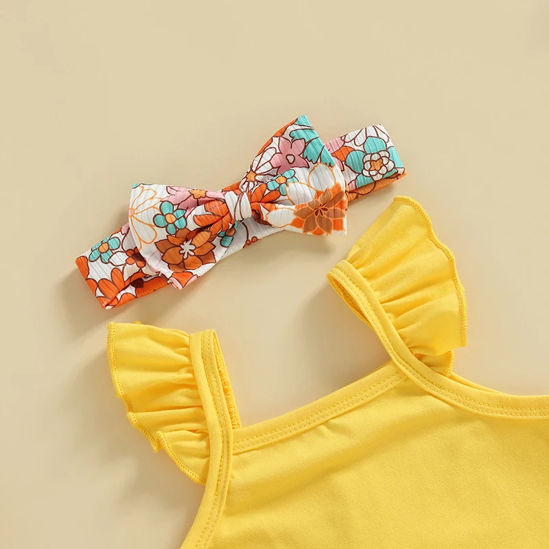 Description Picture 5 of itemGirls Pants Suit Casual Street Party Fly Sleeves Romper Vest Tops Drawstring Short Pants Headband