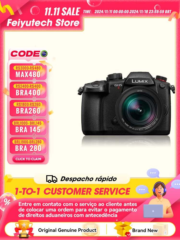 Panasonic LUMIX GH5 Mark II GH5M2 Mirrorless Camera M4/3 Digital Compact 20.3MP 4K 5 Axis Stabilizer Professional Photography