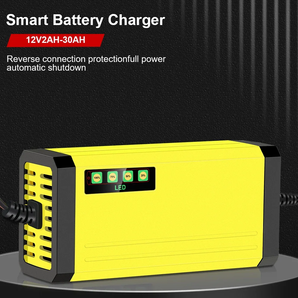 12V 2A Car Battery Charger 220V Power Puls Repair Charger Moto Truck Battery Charger Wet Dry Lead Acid Battery LED Display