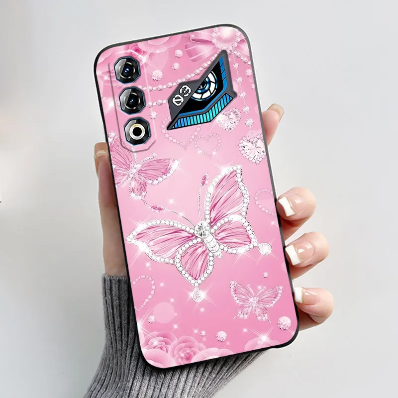 Butterfly Flower Shockproof Silicone TPU Phone Case - Soft and Stylish Protective Back Cover