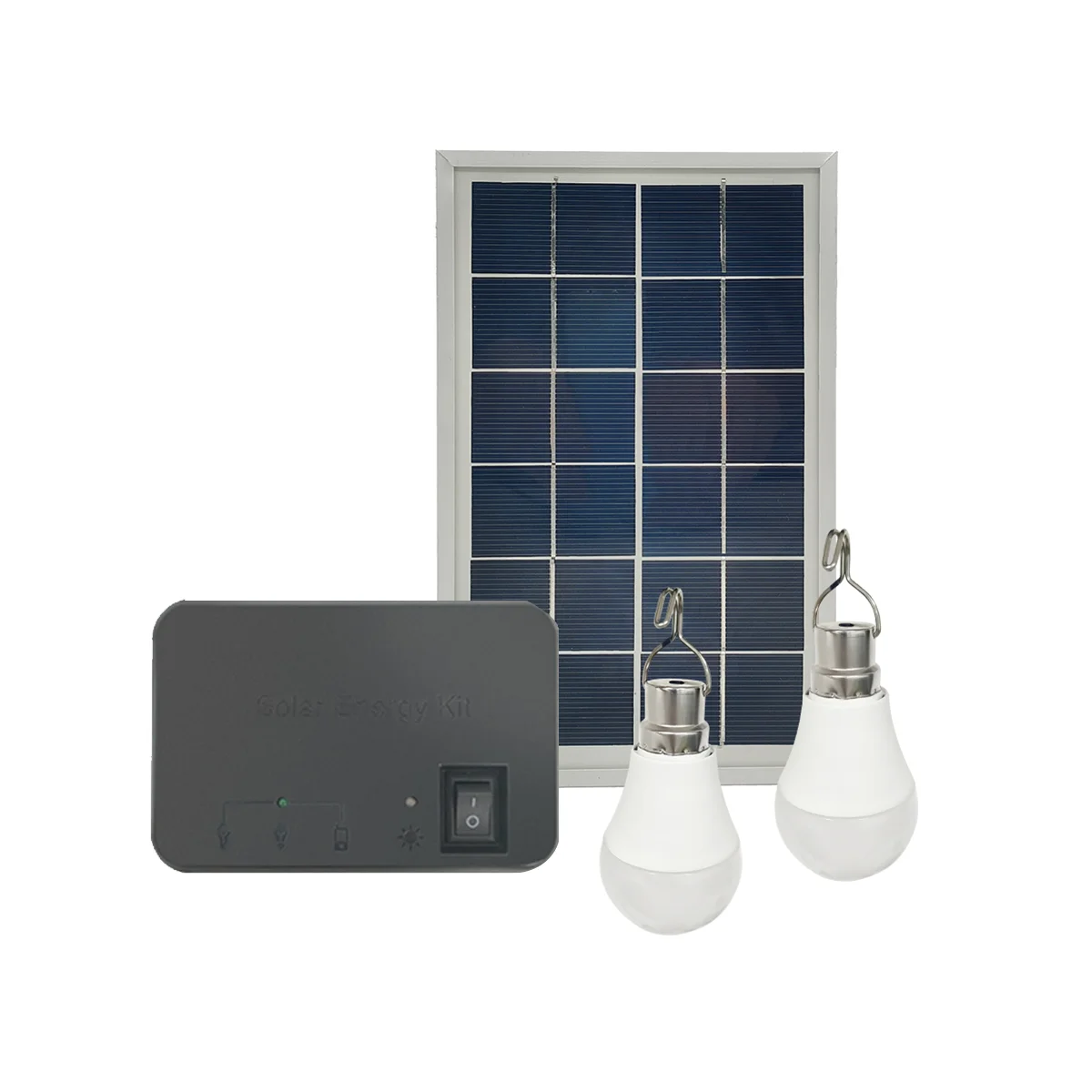 

Camping Solar Panel Light 2 Bulb Set Solar Charger Energy Saving Solar Light Outdoor Indoor Rechargeable LED Light(A)