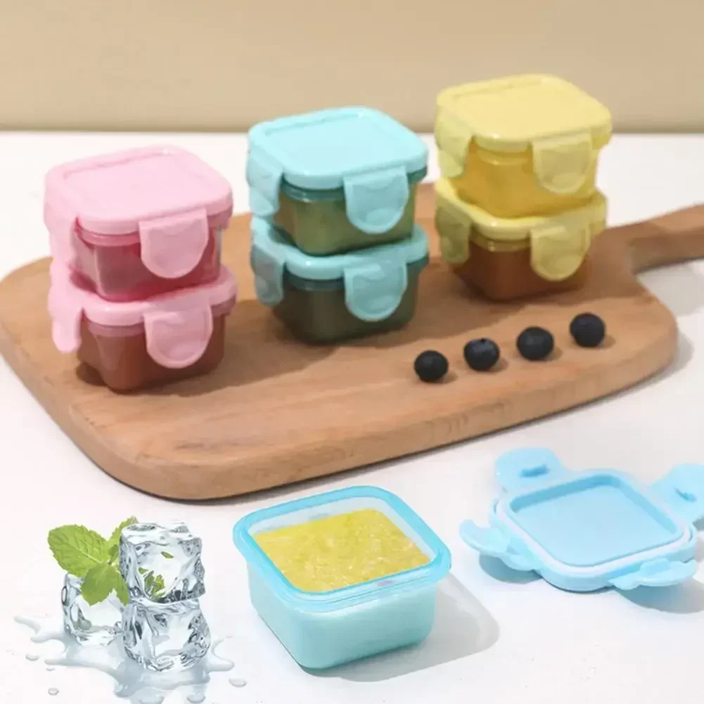 

Design Storage Crisper Good Stackable Transparent 4pcs Food Container Sealing Lid Buckle Fridge Bpa-free Mini Box