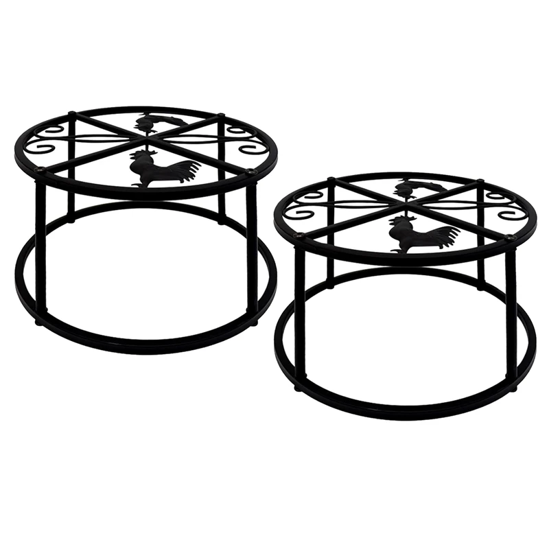 

2 PCS Metal Stand For Chicken Feeder Waterer Black Rustproof Iron Heavy Duty Chicken Water Feeder Stand Holder With 4 Legs